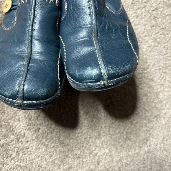 Clarks Unstructured Un.Loop Womans 7W LEATHER Slip On Shoe NAVY Comfort Mule - Picture 7 of 7